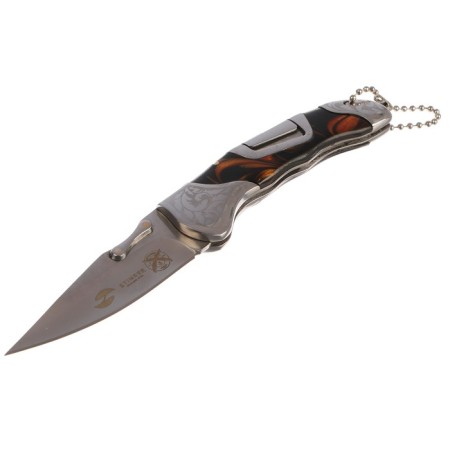 Stinger folding knife with a clip, 165 mm, hilt: stainless steel, wood, gift boxing