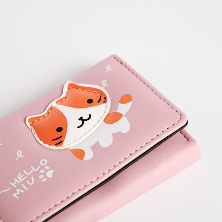 Baby wallet on the button, pink color-2