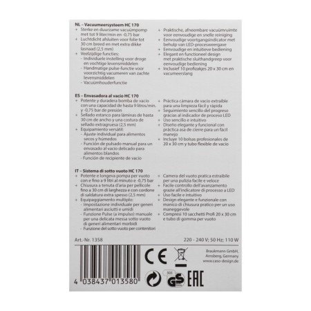 CASO HC 170, 110 W, 9 l/min, black vacuum-6