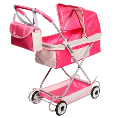 Puppet stroller No. 16, pink color with gray-8