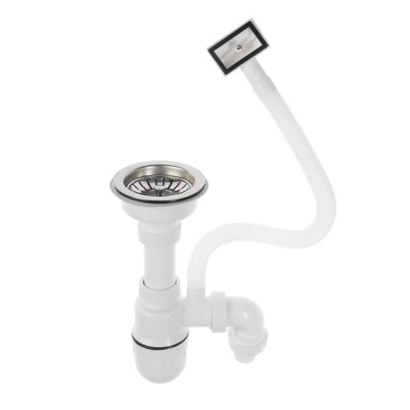Kitchen sink "Vladiks", cut, with a siphon, 45x74 cm, right, stainless steel. steel 0.6 mm, decor-4