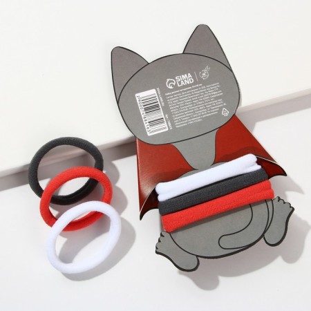 Hair gum for Halloween “Dracula Cat”, D = 4 cm, 3 pcs.-1