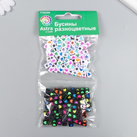 A set of plastic beads "Astra" 6 mm, 2 types of 20 g, (66882)