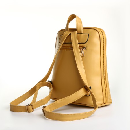 City backpack on a zipper, mustard color-1