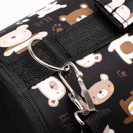 Bag - carrying for animals "Bear", black, size S, 37.5 x 17 x 22 cm-4