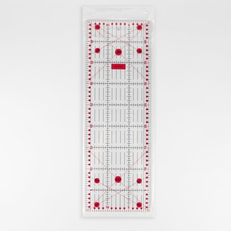 A quilting and patchwork ruler, 45 × 15 cm, thickness 3 mm, transparent/pink color-2