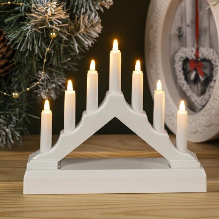 LED figure "White Christmas Hill", plastic, AAX2 batteries (not complete), glow warm white