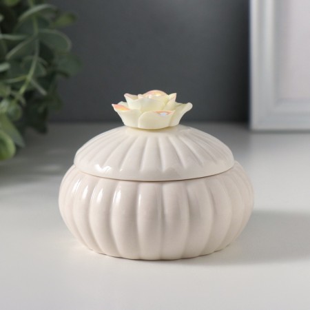 Coramics Coramics "Rose Flower" White mother of pearl 7.5x7.5x6.5 cm-1
