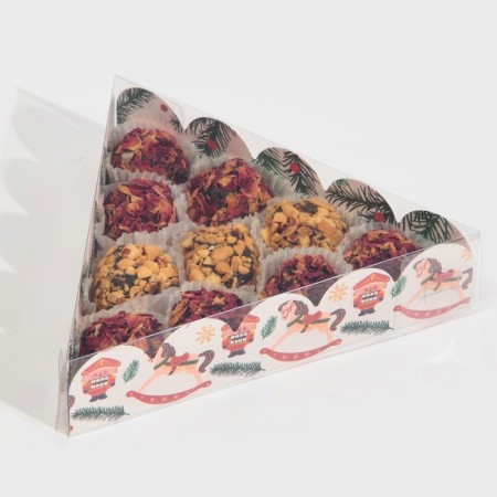 Box for confectionery products with PVC lid "Nutcracker", 18 x 18 x 4 cm, new year-3