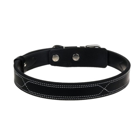 Collar zoonik "premium-classic" leather double, 61-75 x 3 cm, black-1