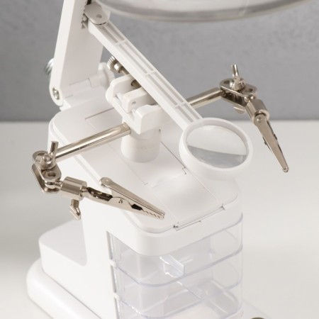 Lupa lamp set with a magnifying glass x2.5 x4.5 x25 LEDX2 from LR44 white 18.5x11.5x23 cm-3