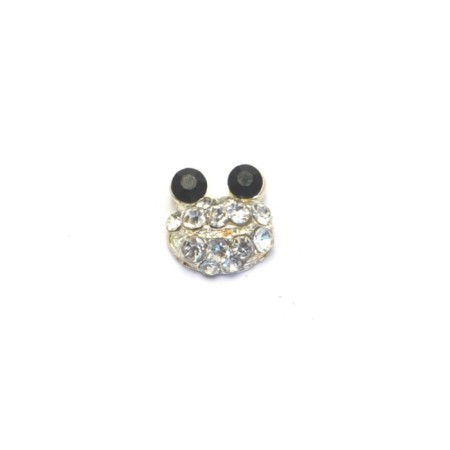 Metal fittings Pole "Frog", rhinestones, 4 pcs