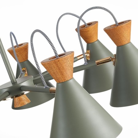 Ceiling EVOLUCE lamp. Sle125112-07. Modica. 7x40 watts, E14, 75x75x45 cm, gray color, golden-4