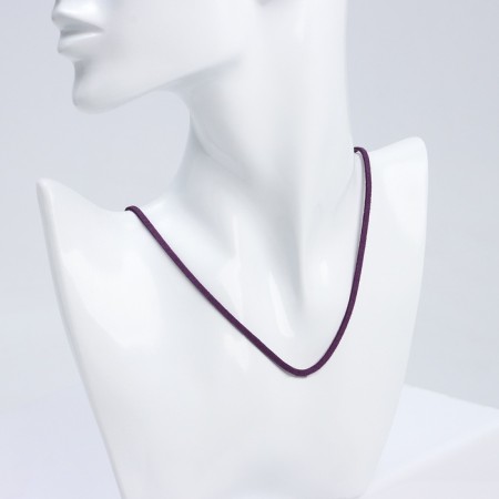 A lace of artificial suede with a lock, 45 cm + extension cord, purple color-1
