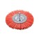 The brush is flat for the drill kwb, d = 100 mm, the shank d = 6 mm, stiff, nylon with aluminum oxide