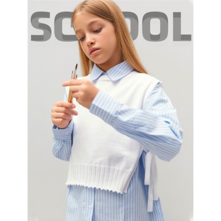 Knitted children's vests Amarobaby Bow, height 140 cm, white color-5