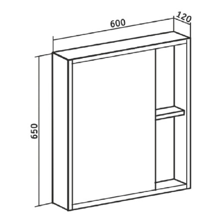 Bathroom mirror "Eco 60" Iron Stone, 12 x 60 x 65 cm-2