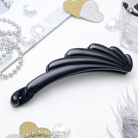 Hair banana "Classic Black" rays, 11 cm, black