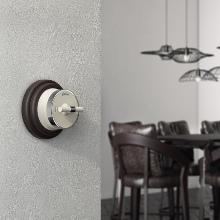 Vintage W5812055 switch, single -volatile, ivory matte chrome-2