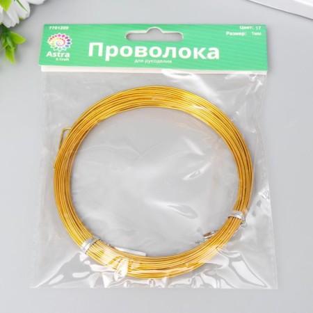 Wire for needlework "Astra" 1 mm, 10 m, gold-2
