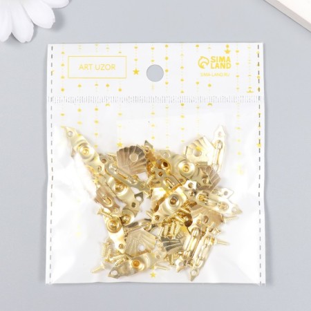 Castle Metal for casket gold set 10 pcs 2x3 cm-4