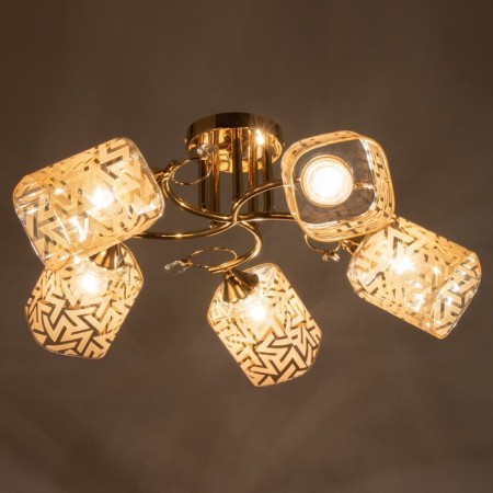 Lina chandelier 5x60W E27 gold 56x56x26 SVK-2