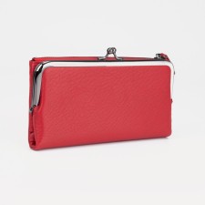 Women's wallet on magnets, red color