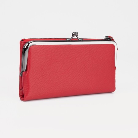 Women's wallet on magnets, red color