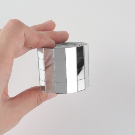 Mirror mosaic adhesive, 1 × 1 cm, 4 rows 4 cm × 1 m, silver glass-5