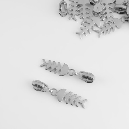 Automatic lock for lightning "Spiral", No. 3, decorative, 10 pcs, Nickel color-1