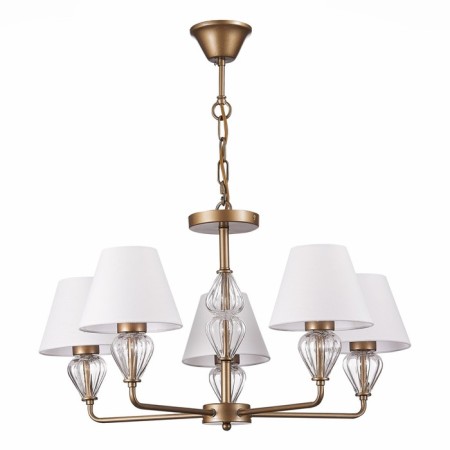 Suspended EVOLUCE lamp. Sle107423-05. Dalida. 5x60 watts, E14, 65x65x41 cm, golden color-5