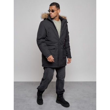 Extensive male winter park, size 56, black color-9