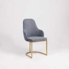 Monro chair, 62 × 60 × 98 cm, blue color, gold frame