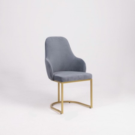 Monro chair, 62 × 60 × 98 cm, blue color, gold frame