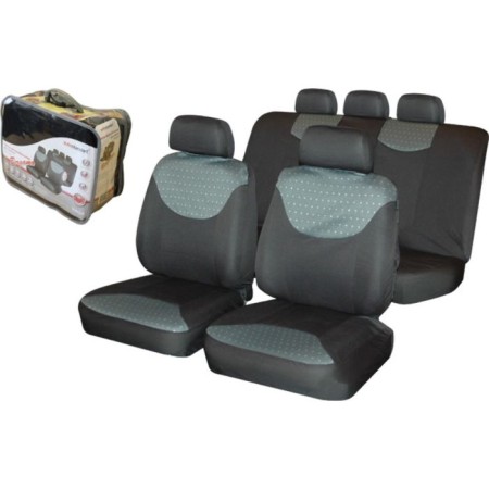 Auto -chals for seats, universal "Bergamo", a set of 9 items, gray/black-8