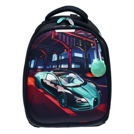 School frame backpack, 38 x 30 x 16 cm, 3D-risun, calligrata t "Cool car"-8