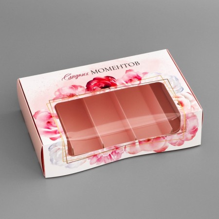 Box for 5 eclairs, confectionery packaging "Sweet moments", 25.2 x 15 x 6.6 cm-2
