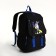 School backpack from textiles on lightning, 5 pockets, black/blue color