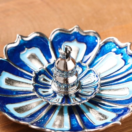 Film Flower Star "Lotus Flower", 8.8 x 3 cm, blue enamel-3