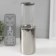 Ceramics candlestick, glass for 1 candle 