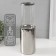 Ceramics candlestick, glass for 1 candle "chrome" d = 7.5 cm silver 9.2x9.2x29.5 cm