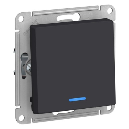 Switch Se Atlasdesign, 10 a, 1 key, IP20, hidden, backlight, carbon, Atn001013-1