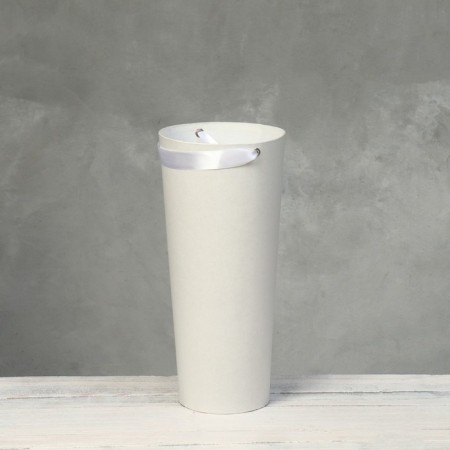 Carrying cone to flowers, white 10 x 14 x 30 cm-1