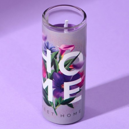 Candle in the “Home” flask, lavender, height 8 cm-4