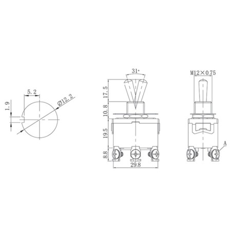 Tumbbler 250V 15A (6C) ON-on two-pole (KN-202) rexant (in pack. 1pcs)-4