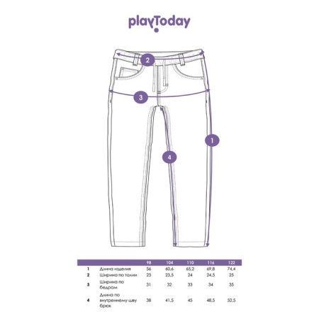 Джинсы для девочки PlayToday, рост 98 см-9
