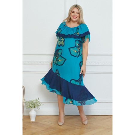 Female dress, size 54, turquoise color-3