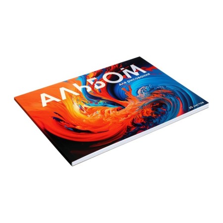 Album for drawing A4, 60 sheets on the gluing "paints", covered cardboard, solid substrate, offset block 100g/m2-2