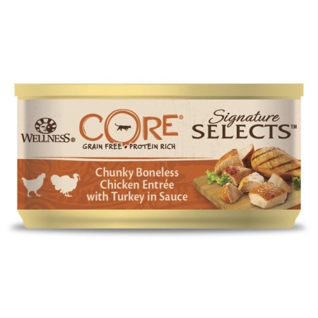 Canned Core Signature Selects for cats, chicken/turkey, pieces in sauce, 79 g