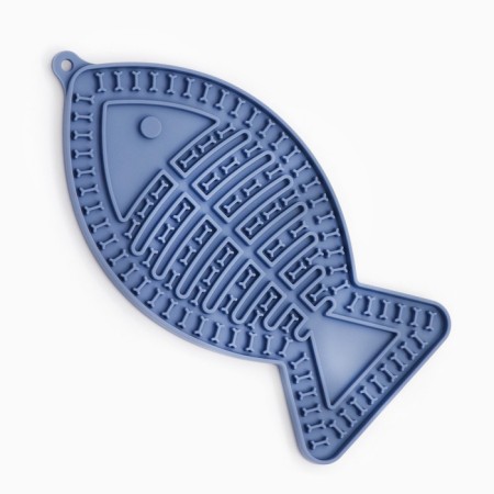 Rug for licking on suction cups 20 x 10 cm, blue-2